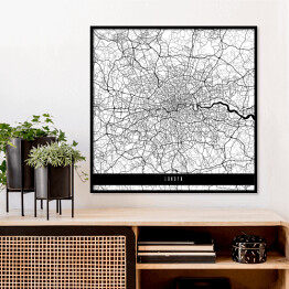Plakat w ramie Mapy miast świata - Londyn - biała