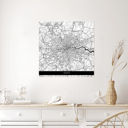 Plakat samoprzylepny Mapy miast świata - Londyn - biała