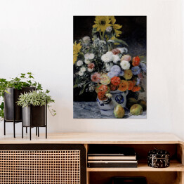 Plakat samoprzylepny Auguste Renoir "Różne kwiaty w glinianym garnku" - reprodukcja