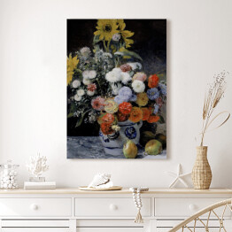 Obraz na płótnie Auguste Renoir "Różne kwiaty w glinianym garnku" - reprodukcja