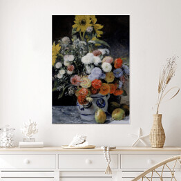 Plakat samoprzylepny Auguste Renoir "Różne kwiaty w glinianym garnku" - reprodukcja