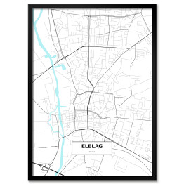 Plakat w ramie Mapa Elbląga 