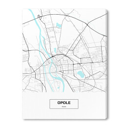 Obraz na płótnie Mapa Opola z podpisem na białym tle