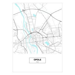 Plakat Mapa Opola z podpisem na białym tle