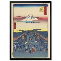 Plakat w ramie Utugawa Hiroshige Suruga Street (Suruga-cho) z serii sto krajobrazów Edo. Reprodukcja