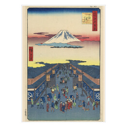 Plakat samoprzylepny Utugawa Hiroshige Suruga Street (Suruga-cho) z serii sto krajobrazów Edo. Reprodukcja