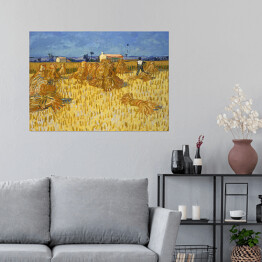 Plakat samoprzylepny Vincent van Gogh Zbiory kukurydzy w Prowansji. Reprodukcja