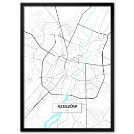Plakat w ramie Mapa Rzeszowa 
