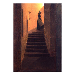 Plakat Caspar David Friedrich "Zum Light hinaufsteigende Frau"
