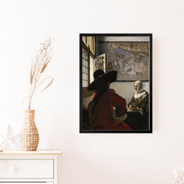 Obraz w ramie Johannes Vermeer "Żołnierz i śmiejąca się dziewczyna" - reprodukcja