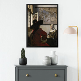 Obraz w ramie Johannes Vermeer "Żołnierz i śmiejąca się dziewczyna" - reprodukcja