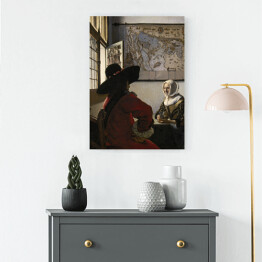 Obraz na płótnie Johannes Vermeer "Żołnierz i śmiejąca się dziewczyna" - reprodukcja