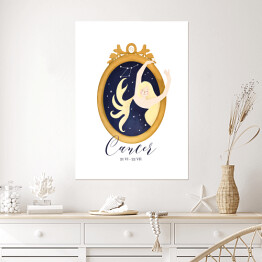 Plakat Horoskop z kobietą - rak