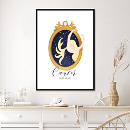 Plakat w ramie Horoskop z kobietą - rak