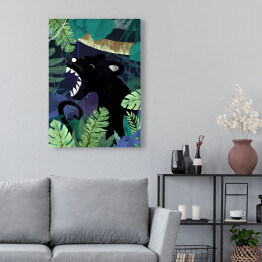 Obraz na płótnie Dżungla - czarna puma