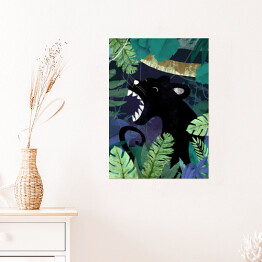 Plakat samoprzylepny Dżungla - czarna puma