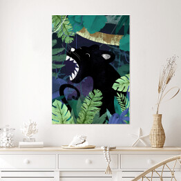 Plakat samoprzylepny Dżungla - czarna puma