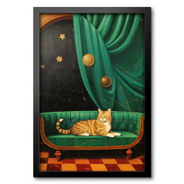 Obraz w ramie Kot na kanapie