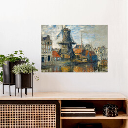 Plakat Claude Monet "Wiatrak, Amsterdam" - reprodukcja