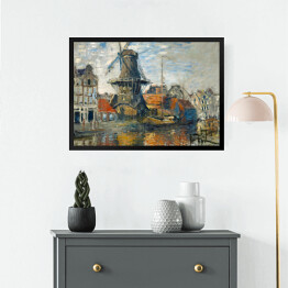 Obraz w ramie Claude Monet "Wiatrak, Amsterdam" - reprodukcja
