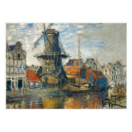 Plakat samoprzylepny Claude Monet "Wiatrak, Amsterdam" - reprodukcja