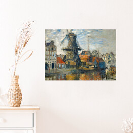 Plakat samoprzylepny Claude Monet "Wiatrak, Amsterdam" - reprodukcja