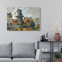 Claude Monet "Wiatrak, Amsterdam" - reprodukcja