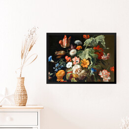 Obraz w ramie Kompozycja kwiatowa w stylu barokowym