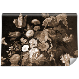 Fototapeta winylowa zmywalna Kompozycja kwiatowa w stylu barokowym - beżowe