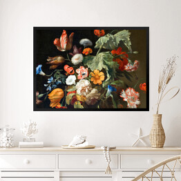 Obraz w ramie Kompozycja kwiatowa w stylu barokowym