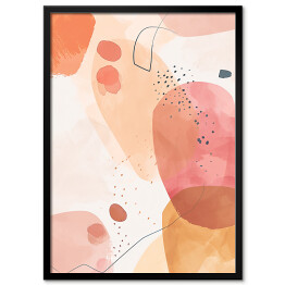 Plakat w ramie Akwarelowa kompozycja geometryczna w ciepłych barwach