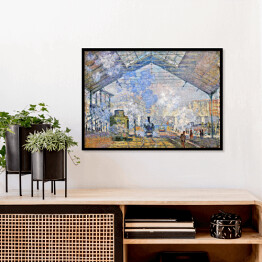 Plakat w ramie Claude Monet "Stacja Saint-Lazare, widok z zewnątrz" - reprodukcja
