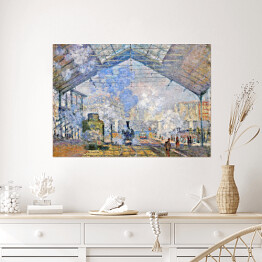 Plakat samoprzylepny Claude Monet "Stacja Saint-Lazare, widok z zewnątrz" - reprodukcja