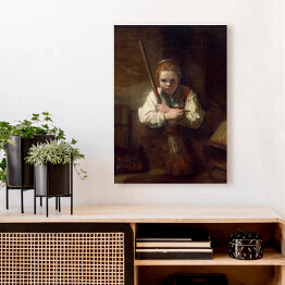 Obraz na płótnie Rembrandt Dziewczyna z miotłą. Reprodukcja
