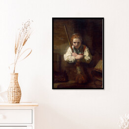 Plakat w ramie Rembrandt Dziewczyna z miotłą. Reprodukcja
