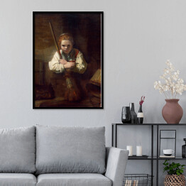 Plakat w ramie Rembrandt Dziewczyna z miotłą. Reprodukcja