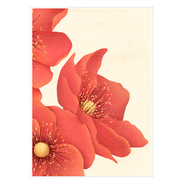 Plakat samoprzylepny Duże czerwone kwiaty 