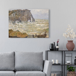 Obraz na płótnie Claude Monet Wzburzone morze w Etretat Reprodukcja obrazu 