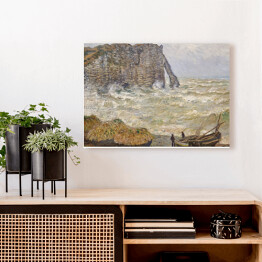 Obraz na płótnie Claude Monet Wzburzone morze w Etretat Reprodukcja obrazu 