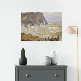 Plakat samoprzylepny Claude Monet Wzburzone morze w Etretat Reprodukcja obrazu 