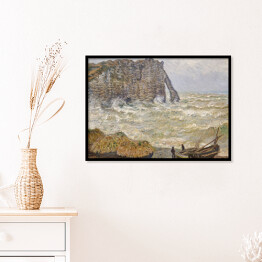 Plakat w ramie Claude Monet Wzburzone morze w Etretat Reprodukcja obrazu 