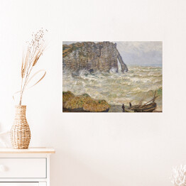 Plakat Claude Monet Wzburzone morze w Etretat Reprodukcja obrazu 