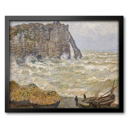 Obraz w ramie Claude Monet Wzburzone morze w Etretat Reprodukcja obrazu 