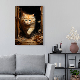 Obraz na płótnie Kot maine coon - spacerujący słodki zwierzak 