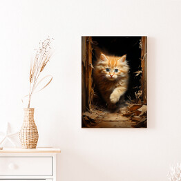 Obraz na płótnie Kot maine coon - spacerujący słodki zwierzak 
