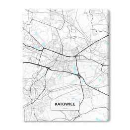 Obraz na płótnie Mapa Katowic 