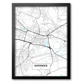 Obraz w ramie Mapa Katowic 