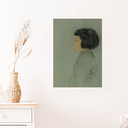 Plakat samoprzylepny Odilon Redon Młoda kobieta z profilu. Reprodukcja