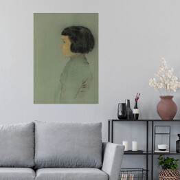 Plakat samoprzylepny Odilon Redon Młoda kobieta z profilu. Reprodukcja
