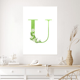 Plakat samoprzylepny Roślinny alfabet - litera U jak ubiorek wieczniezielony
